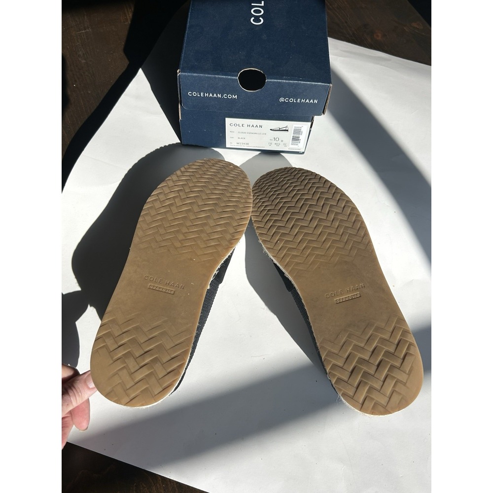Cole Haan Black Cloudfeel Espadrille Loafer Suede Shoe Women Size 10B EUC In Box - Picture 5 of 11